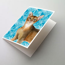 Load image into Gallery viewer, Abyssinian Winter Snowflake Greeting Cards -  Blank Note Cards – 8-Pack of Artist-Designed Cards with Envelopes