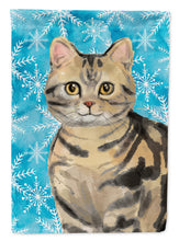Load image into Gallery viewer, American Shorthair Brown Tabby Winter Snowflake Garden Flag - Outdoor Decorative Yard Flag CK3103GF