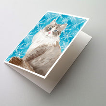 Load image into Gallery viewer, Siberian Winter Snowflake Greeting Cards -  Blank Note Cards – 8-Pack of Artist-Designed Cards with Envelopes