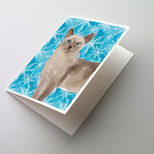 Load image into Gallery viewer, Tonkinese Winter Snowflake Greeting Cards -  Blank Note Cards – 8-Pack of Artist-Designed Cards with Envelopes