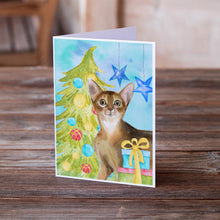 Load image into Gallery viewer, Abyssinian Christmas Presents Greeting Cards -  Blank Note Cards – 8-Pack of Artist-Designed Cards with Envelopes