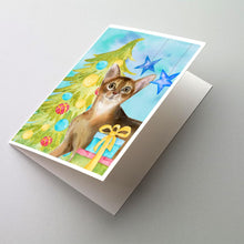 Load image into Gallery viewer, Abyssinian Christmas Presents Greeting Cards -  Blank Note Cards – 8-Pack of Artist-Designed Cards with Envelopes