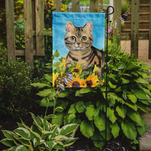 Load image into Gallery viewer, American Shorthair Brown Tabby in Sunflowers Garden Flag - Outdoor Decorative Yard Flag CK3148GF