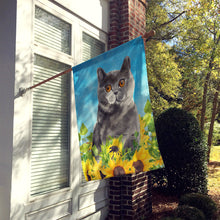 Load image into Gallery viewer, British Shorthair in Sunflowers Flag Canvas House Size CK3153CHF