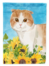 Load image into Gallery viewer, Scottish Fold in Sunflowers Flag Canvas House Size CK3158CHF