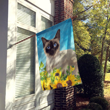 Load image into Gallery viewer, Siamese in Sunflowers Flag Canvas House Size CK3159CHF