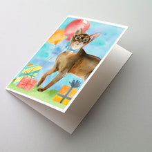 Load image into Gallery viewer, Abyssinian Happy Birthday Greeting Cards -  Blank Note Cards – 8-Pack of Artist-Designed Cards with Envelopes