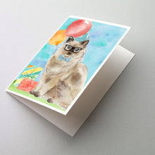 Load image into Gallery viewer, Ragdoll Happy Birthday Greeting Cards -  Blank Note Cards – 8-Pack of Artist-Designed Cards with Envelopes