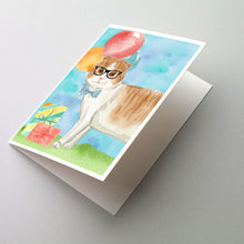 Load image into Gallery viewer, Scottish Fold Happy Birthday Greeting Cards -  Blank Note Cards – 8-Pack of Artist-Designed Cards with Envelopes