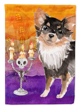 Load image into Gallery viewer, Hallween Long Haired Chihuahua Flag Canvas House Size CK3223CHF
