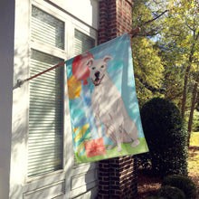 Load image into Gallery viewer, Happy Birthday White Staffordshire Bull Terrier Flag Canvas House Size CK3230CHF
