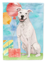 Load image into Gallery viewer, Happy Birthday White Staffordshire Bull Terrier Flag Canvas House Size CK3230CHF