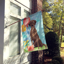 Load image into Gallery viewer, Happy Birthday Chocolate Labrador Retriever Flag Canvas House Size CK3234CHF