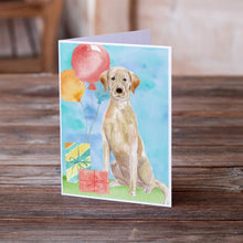 Load image into Gallery viewer, Happy Birthday Yellow Labrador Retriever Greeting Cards -  Blank Note Cards – 8-Pack of Artist-Designed Cards with Envelopes