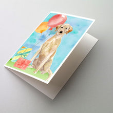 Load image into Gallery viewer, Happy Birthday Yellow Labrador Retriever Greeting Cards -  Blank Note Cards – 8-Pack of Artist-Designed Cards with Envelopes