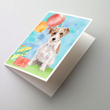 Load image into Gallery viewer, Happy Birthday Jack Russell Terrier Greeting Cards -  Blank Note Cards – 8-Pack of Artist-Designed Cards with Envelopes