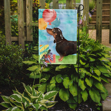 Load image into Gallery viewer, Happy Birthday Black and Tan Dachshund Garden Flag - Outdoor Decorative Yard Flag CK3239GF