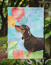 Load image into Gallery viewer, Happy Birthday Black and Tan Dachshund Garden Flag - Outdoor Decorative Yard Flag CK3239GF