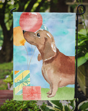 Load image into Gallery viewer, Happy Birthday Red Dachshund Garden Flag - Outdoor Decorative Yard Flag CK3240GF