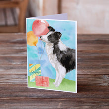 Load image into Gallery viewer, Happy Birthday Border Collie Greeting Cards -  Blank Note Cards – 8-Pack of Artist-Designed Cards with Envelopes