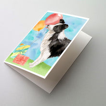 Load image into Gallery viewer, Happy Birthday Border Collie Greeting Cards -  Blank Note Cards – 8-Pack of Artist-Designed Cards with Envelopes