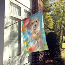 Load image into Gallery viewer, Happy Birthday Champagne Cockapoo Flag Canvas House Size CK3244CHF