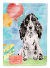 Load image into Gallery viewer, Happy Birthday Black Parti Cocker Spaniel Flag Canvas House Size CK3247CHF