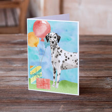 Load image into Gallery viewer, Happy Birthday Dalmatian Greeting Cards -  Blank Note Cards – 8-Pack of Artist-Designed Cards with Envelopes