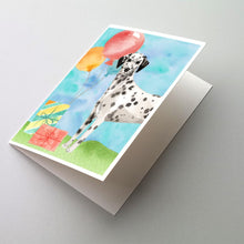 Load image into Gallery viewer, Happy Birthday Dalmatian Greeting Cards -  Blank Note Cards – 8-Pack of Artist-Designed Cards with Envelopes