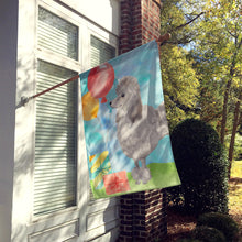 Load image into Gallery viewer, Happy Birthday Silver Poodle Flag Canvas House Size CK3254CHF