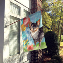 Load image into Gallery viewer, Happy Birthday Long Haired Chihuahua Flag Canvas House Size CK3258CHF