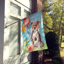 Load image into Gallery viewer, Happy Birthday Red Staffie Bull Flag Canvas House Size CK3261CHF