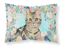 Load image into Gallery viewer, American Shorthair Brown Tabby Spring Flowers  Standard Pillowcase – Artistic Decorative Front, White Back CK3387PILLOWCASE