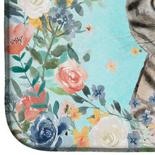 Load image into Gallery viewer, American Shorthair Spring Flowers Dish Drying Mat – Absorbent, Artistic Kitchen Essentials CK3388DDM