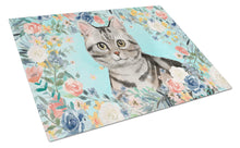 Load image into Gallery viewer, American Shorthair Spring Flowers Glass Cutting Boards – Durable, Decorative Kitchen Art Large CK3388LCB