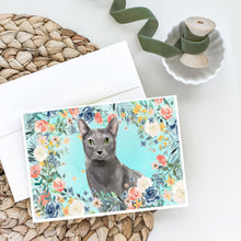 Load image into Gallery viewer, Blue Russian Spring Flowers Greeting Cards -  Blank Note Cards – 8-Pack of Artist-Designed Cards with Envelopes