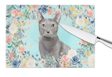 Load image into Gallery viewer, Blue Russian Spring Flowers Glass Cutting Boards – Durable, Decorative Kitchen Art Large CK3390LCB