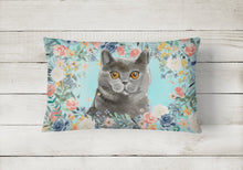 Load image into Gallery viewer, British Shorthair Spring Flowers Canvas Fabric Decorative Pillow CK3392PW1216