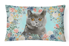 Load image into Gallery viewer, British Shorthair Spring Flowers Canvas Fabric Decorative Pillow CK3392PW1216