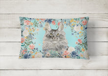 Load image into Gallery viewer, Maine Coon Spring Flowers Canvas Fabric Decorative Pillow CK3393PW1216