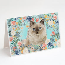 Load image into Gallery viewer, Ragdoll Spring Flowers Greeting Cards -  Blank Note Cards – 8-Pack of Artist-Designed Cards with Envelopes