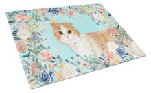 Load image into Gallery viewer, Scottish Fold Spring Flowers Glass Cutting Boards – Durable, Decorative Kitchen Art Large CK3397LCB