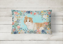 Load image into Gallery viewer, Scottish Fold Spring Flowers Canvas Fabric Decorative Pillow CK3397PW1216