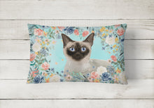 Load image into Gallery viewer, Siamese Spring Flowers Canvas Fabric Decorative Pillow CK3398PW1216
