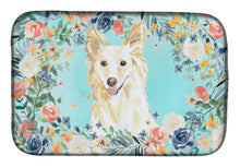 Load image into Gallery viewer, White Collie Dish Drying Mat – Absorbent, Artistic Kitchen Essentials CK3403DDM