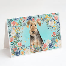 Load image into Gallery viewer, Airedale Terrier Greeting Cards -  Blank Note Cards – 8-Pack of Artist-Designed Cards with Envelopes