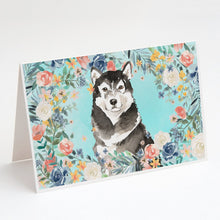 Load image into Gallery viewer, Alaskan Malamute Greeting Cards -  Blank Note Cards – 8-Pack of Artist-Designed Cards with Envelopes