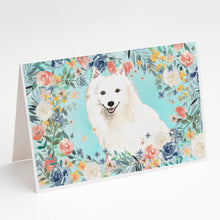 Load image into Gallery viewer, Japanese Spitz Greeting Cards -  Blank Note Cards – 8-Pack of Artist-Designed Cards with Envelopes