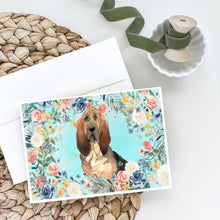 Load image into Gallery viewer, Bloodhound Greeting Cards -  Blank Note Cards – 8-Pack of Artist-Designed Cards with Envelopes