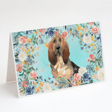 Load image into Gallery viewer, Bloodhound Greeting Cards -  Blank Note Cards – 8-Pack of Artist-Designed Cards with Envelopes